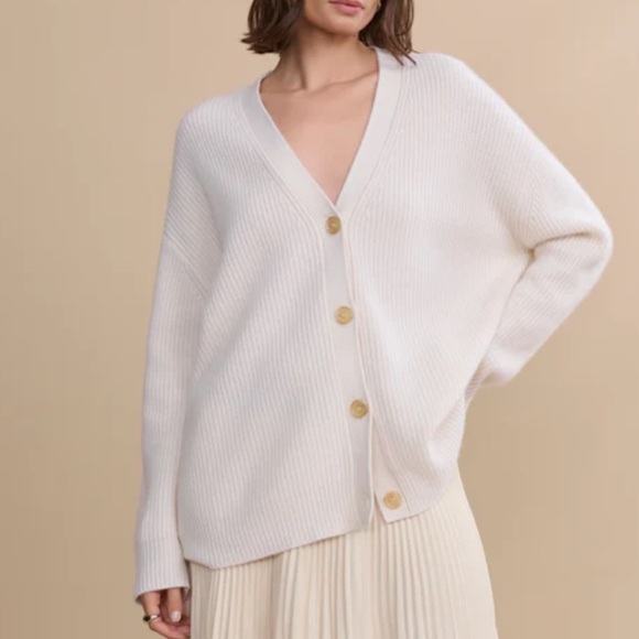 Jenni Kayne Sweaters - JENNI KAYNE WOMENS CASHMERE CARDIGAN SWEATER IVORY SMALL